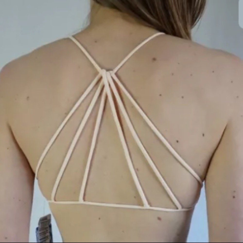 FREE PEOPLE Strappy Back Bra in Nude Blush NEW - Picture 3 of 6